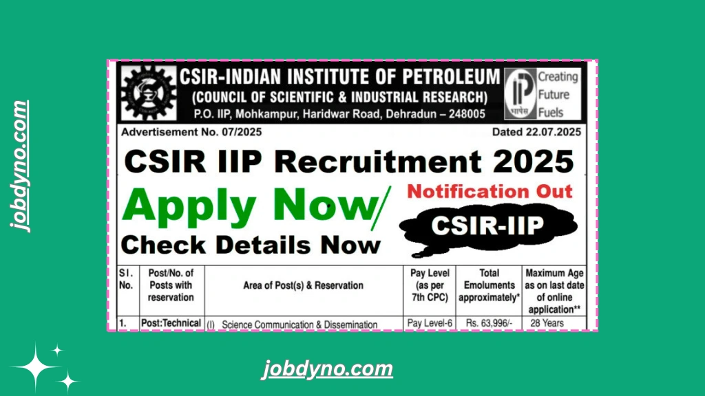 CSIR IIP Recruitment 2025